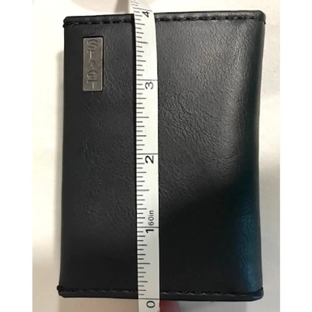 NWT Levi's Black Leather Wallet Credit Card Magnetic Clip ID Sleeve